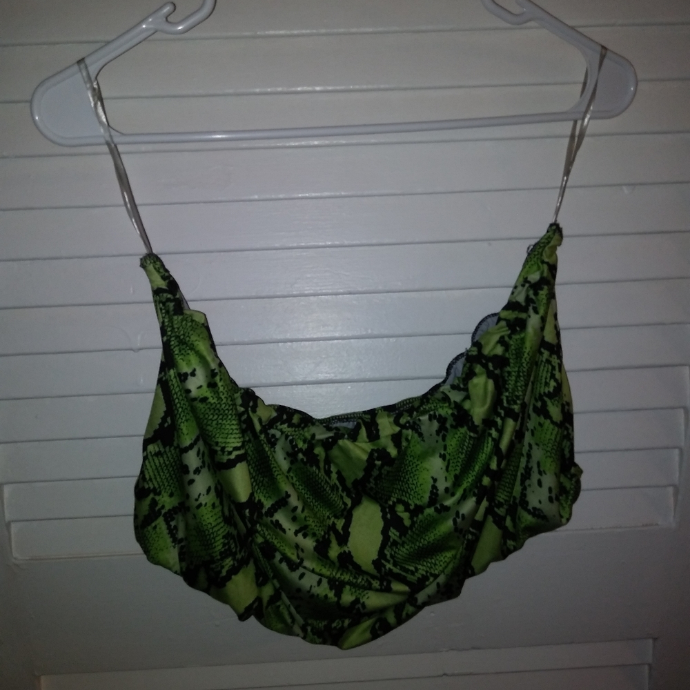 Green Snake Print Bandeau Plus